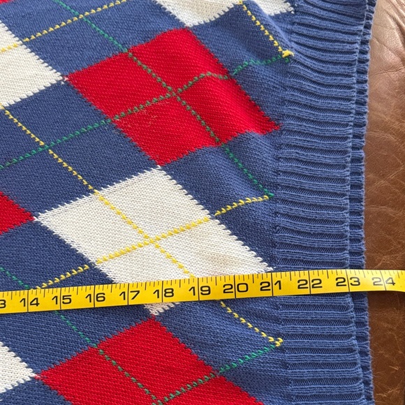 Vinaigrette 80’s United Colors Of Benetton Argyle V-Neck Sweater Vest - Picture 13 of 14